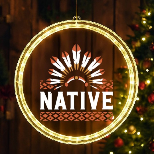 Aboriginal Indians Indigenous Native American Day LED Christmas Window Lights