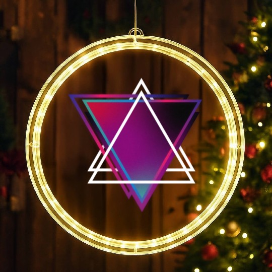 "Triangle Bliss: Geometric Marvel LED Christmas Window Lights"