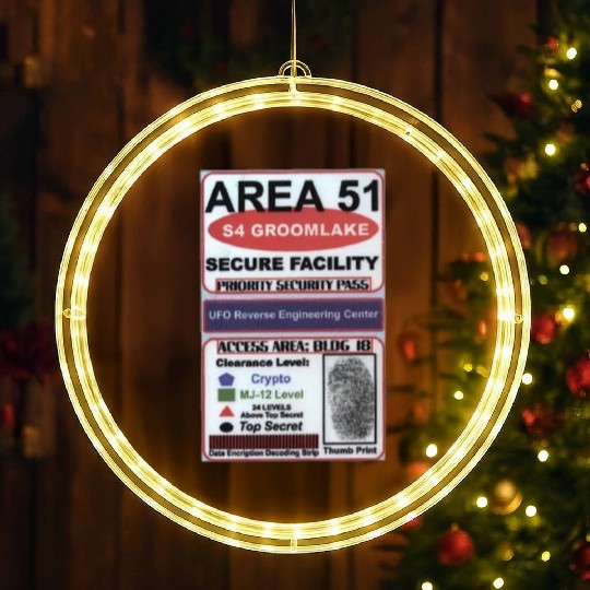 Area 51 Reverse Engineering Pass LED Christmas Window Lights
