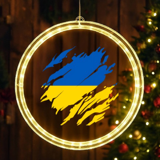 Ukrainian Flag Ukraine LED Christmas Window Lights