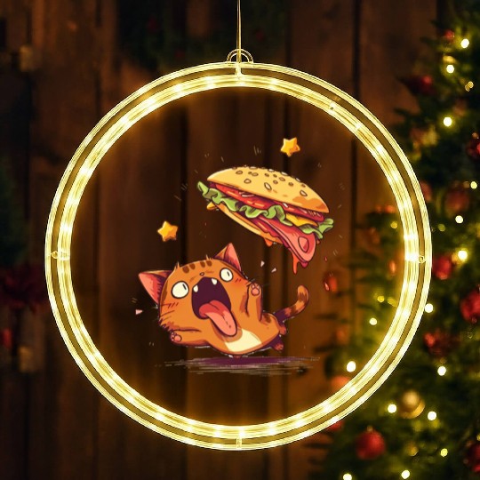 Cat and Taco A Perfectly Delicious Pair LED Christmas Window Lights