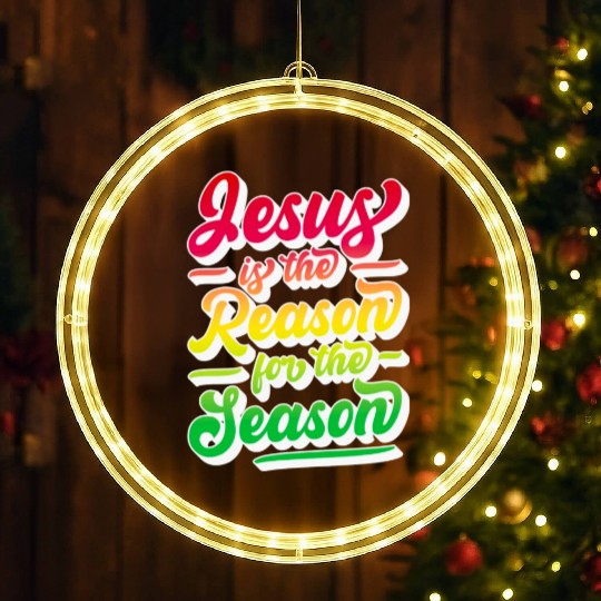 Jesus Is The Reason For The Season 12 LED Christmas Window Lights