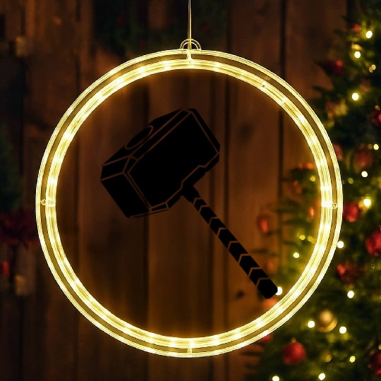 Thor hammer LED Christmas Window Lights