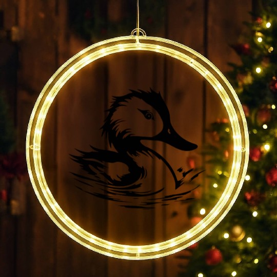 Duck Bird Nature Pond LED Christmas Window Lights