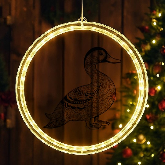 Duck Bird Nature Pond LED Christmas Window Lights