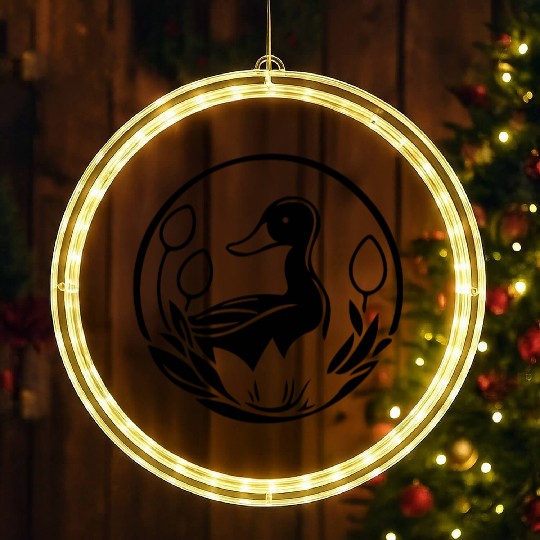 Duck Bird Nature Pond LED Christmas Window Lights