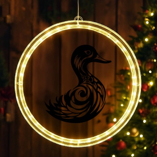 Duck Bird Nature Pond LED Christmas Window Lights