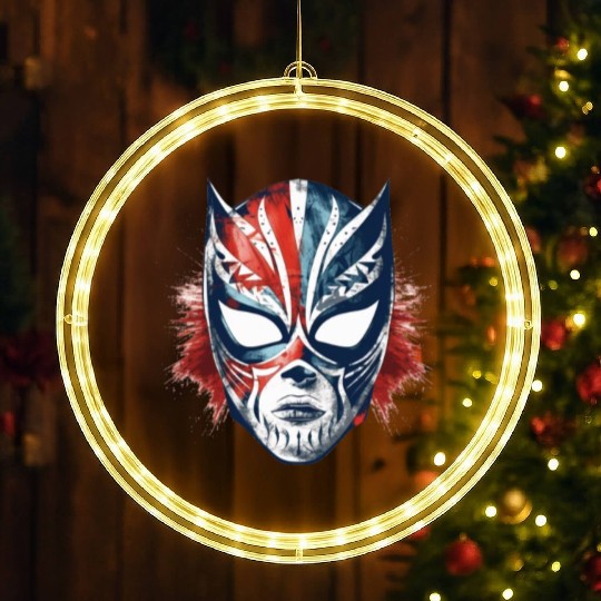 Lucha Libre Mexican Wrestling Mask Luchador LED Christmas Window Lights