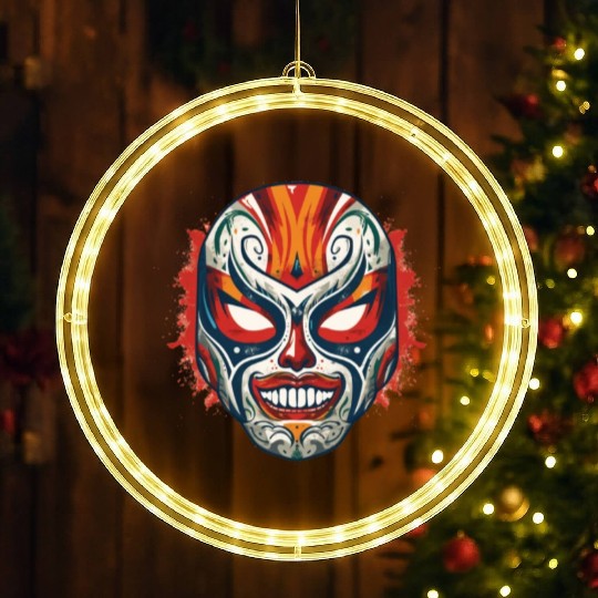 Lucha Libre Mexican Wrestling Mask Luchador LED Christmas Window Lights