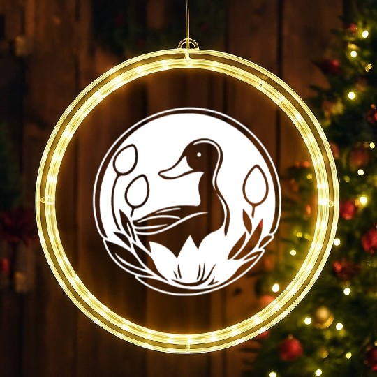 Duck Bird Nature Pond LED Christmas Window Lights