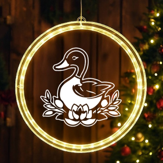 Duck Bird Nature Pond LED Christmas Window Lights