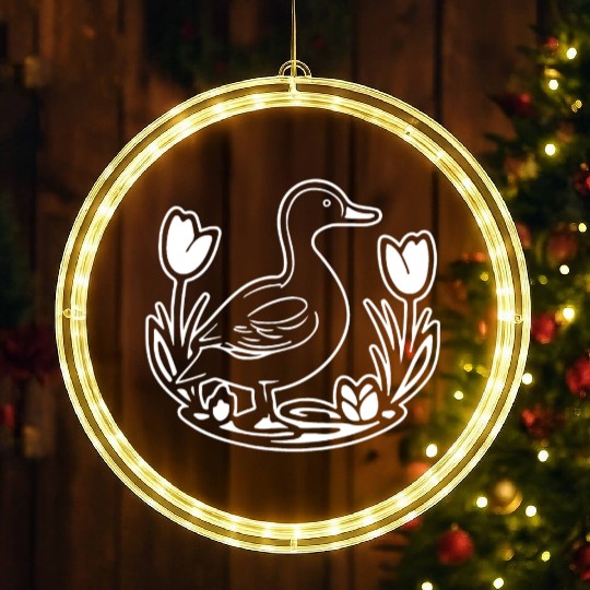 Duck Bird Nature Pond LED Christmas Window Lights