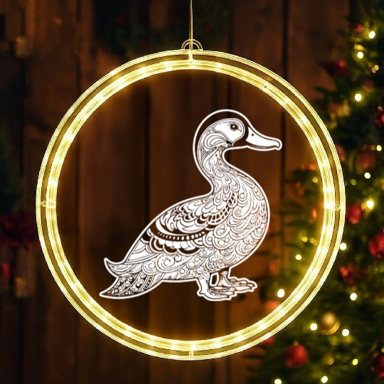 Duck Bird Nature Pond LED Christmas Window Lights