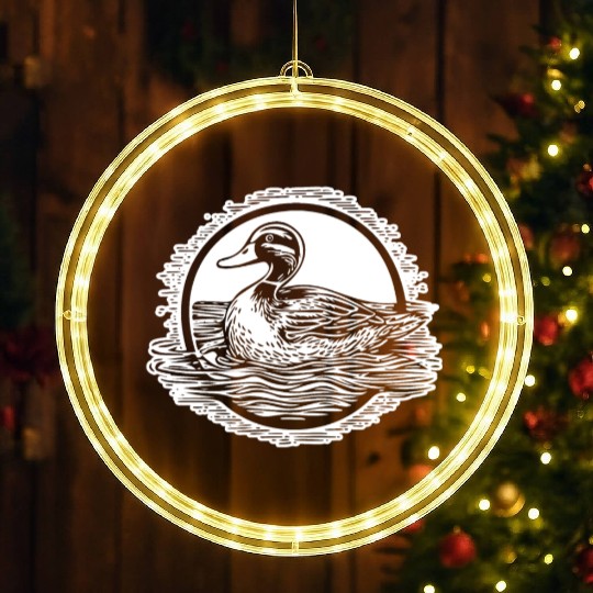 Duck Bird Nature Pond LED Christmas Window Lights