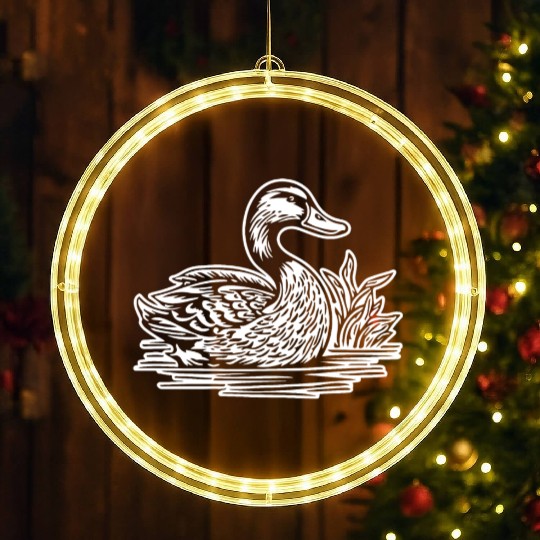 Duck Bird Nature Pond LED Christmas Window Lights