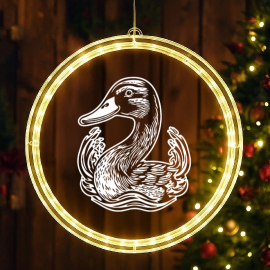 Duck Bird Nature Pond LED Christmas Window Lights