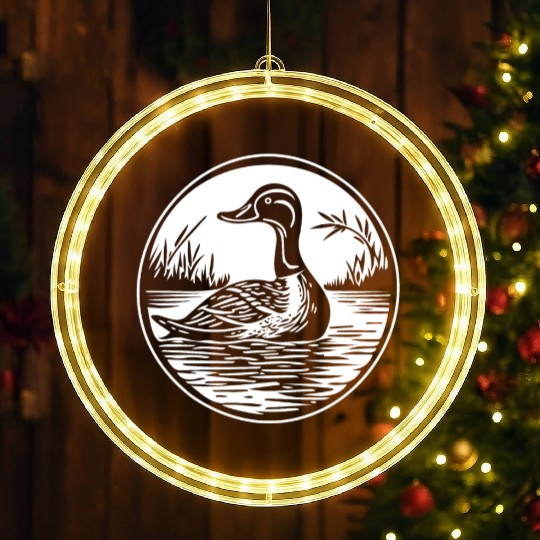 Duck Bird Nature Pond LED Christmas Window Lights