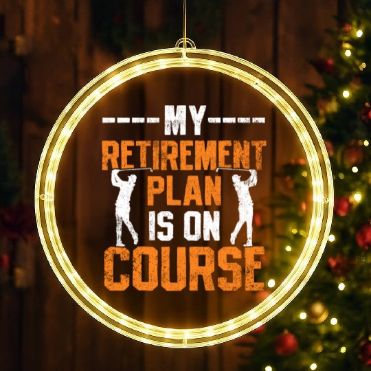 Golfing Golfer Retirement tumblr LED Christmas Window Lights
