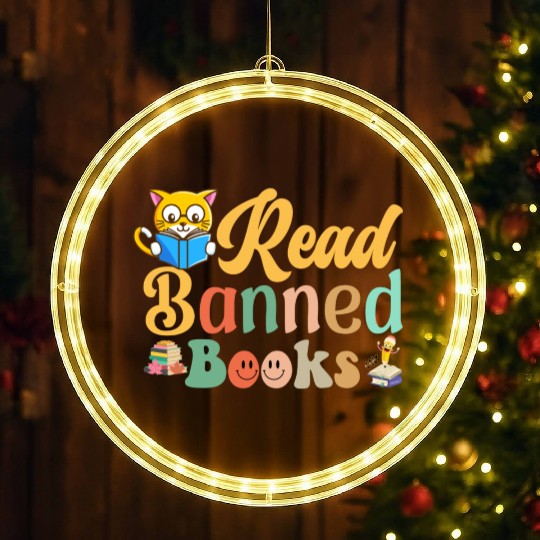 Read banned books LED Christmas Window Lights readers gonna read