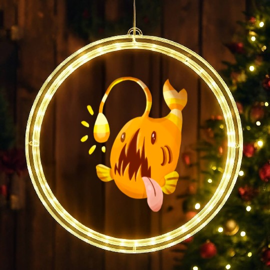The Orange Candy Corn Angler Fish LED Christmas Window Lights