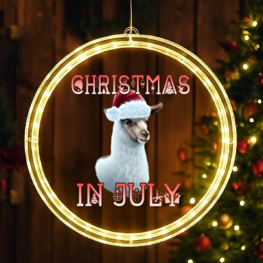 Festive alpaca - Christmas in July LED Christmas Window Lights