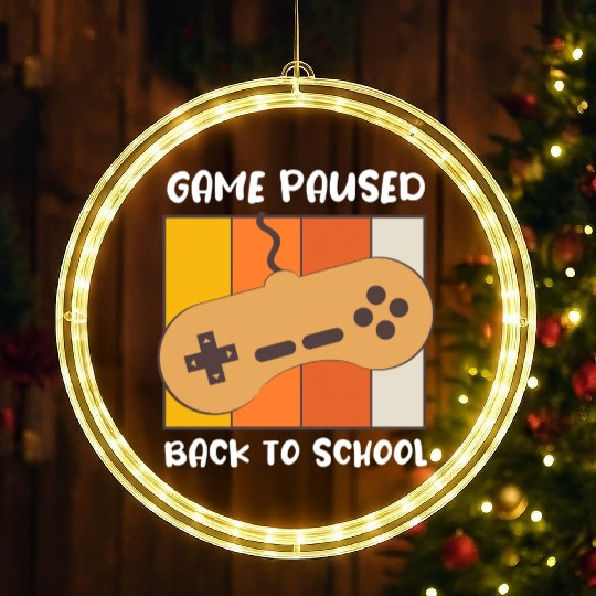 Game Paused Back To School Gamer Back To School LED Christmas Window Lights