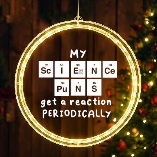 Science Puns LED Christmas Window Lights