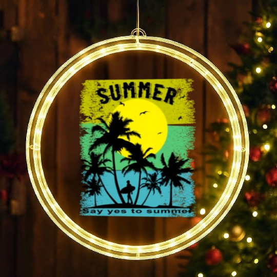 Say Yes To Summer Beach Sun Sea LED Christmas Window Lights