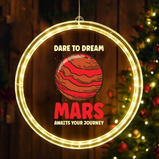 Mars Explore Astronaut Astronomy Solar System LED Christmas Window Lights