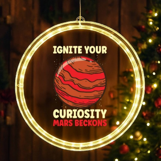 Mars Explore Astronaut Astronomy Solar System LED Christmas Window Lights