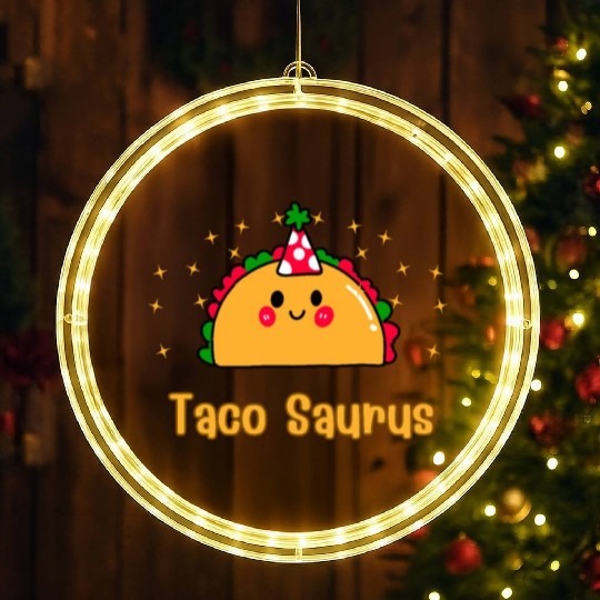 Taco Saurus Natural Toddler LED Christmas Window Lights