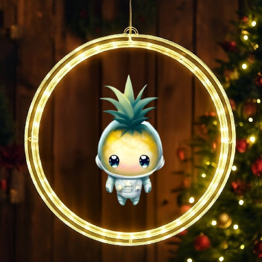 Kawaii astronauts pineapple LED Christmas Window Lights