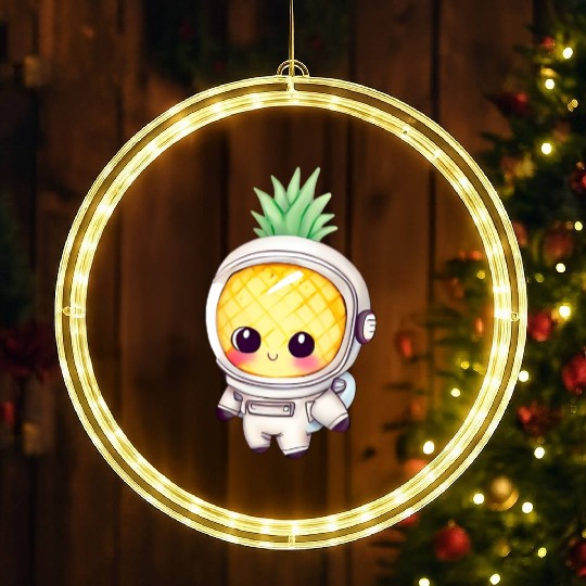 Kawaii astronauts pineapple LED Christmas Window Lights