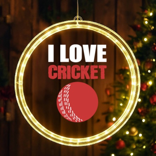 I Love Cricket Sport Coach Gift LED Christmas Window Lights