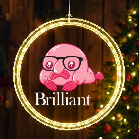 Brilliant Blobfish Nerd Geek Smart Blobfish LED Christmas Window Lights