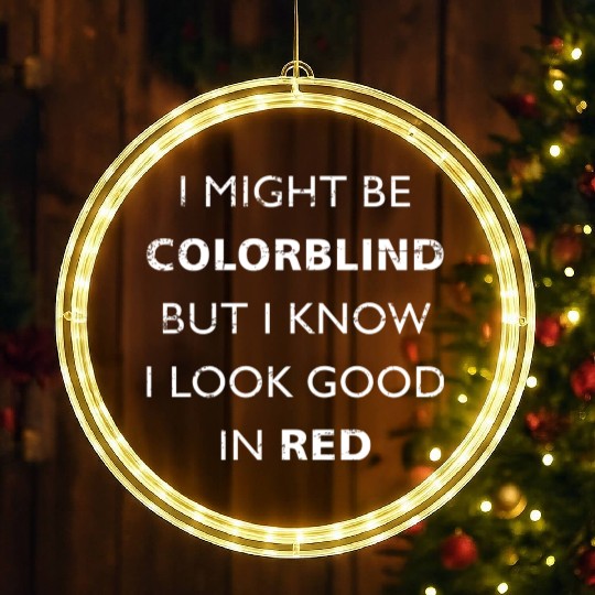 Colorblind I Might Be Colorblind But I Know I Look LED Christmas Window Lights