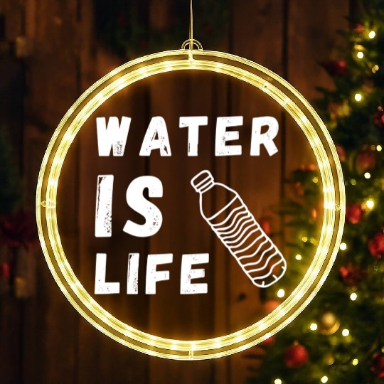 Water Is Life Save Water Save The Planet Earth LED Christmas Window Lights