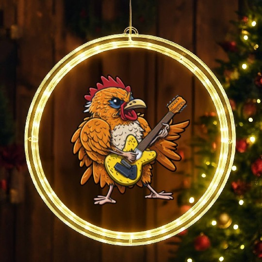 Groovy Cheese: Strumming to Cheesy Melodies LED Christmas Window Lights