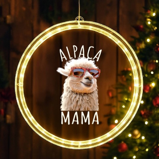 Alpaca Mama Alpaca Mom Llama Mother Mothers Day LED Christmas Window Lights
