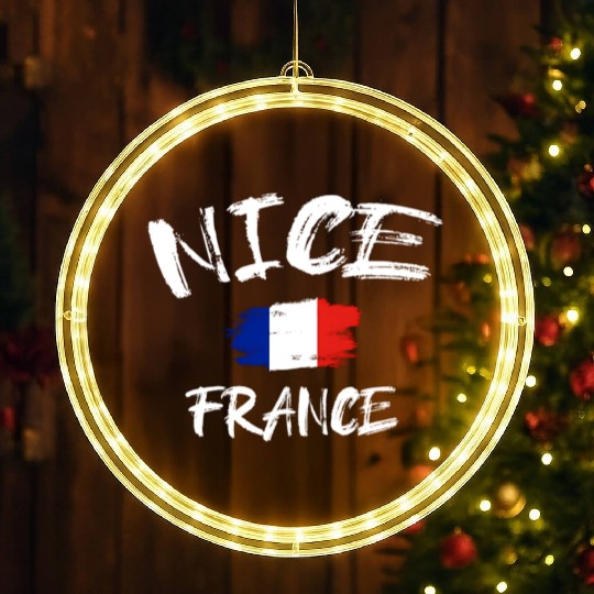 Nice France Souvenir Franã§Ais Country Flag Brushe LED Christmas Window Lights
