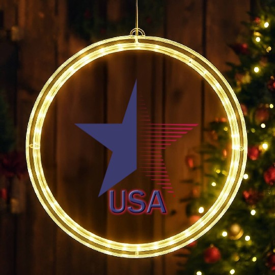 USA STAR design LED Christmas Window Lights