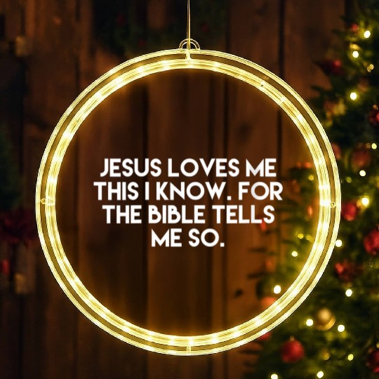 Jesus Loves Me This I Know For The Bible Tells Me LED Christmas Window Lights