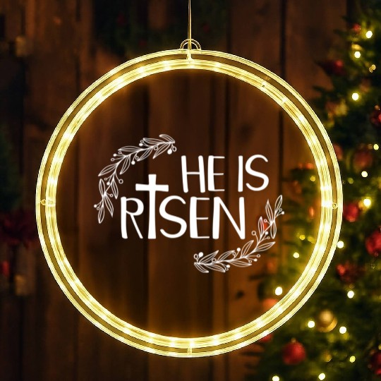 He Is Risen For Christian Happy Easter Jesus Swea LED Christmas Window Lights