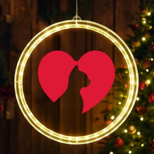 signs , love , heart . cat, happy. LED Christmas Window Lights