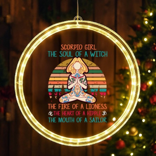 Yoga Lover Gift Scorpio Girl Classic LED Christmas Window Lights