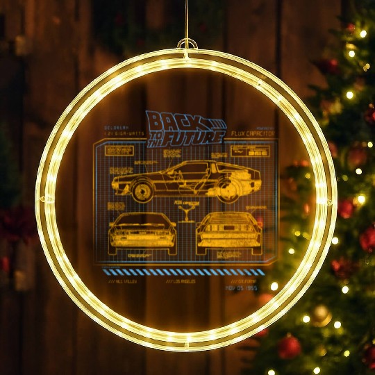 Back To The Future 35Th Anniversary Delorean LED Christmas Window Lights