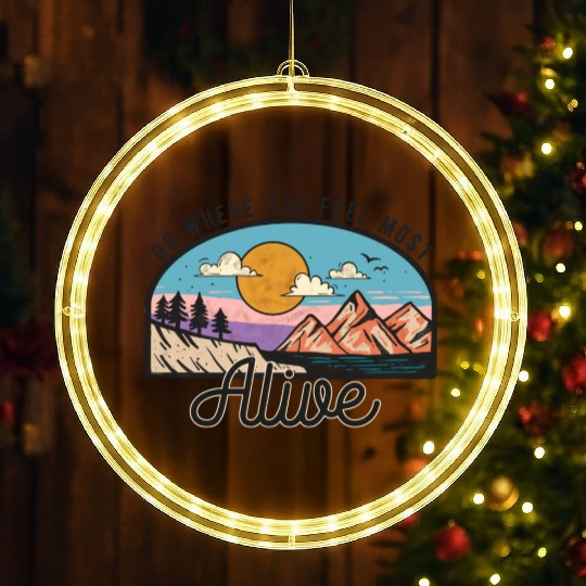 Vintage Mountain Adventure LED Christmas Window Lights