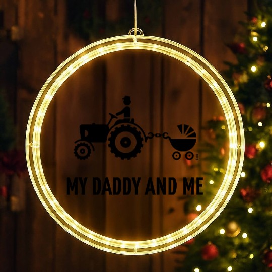 My Daddy And Me (Tractor & Stroller / Buggy / B) LED Christmas Window Lights