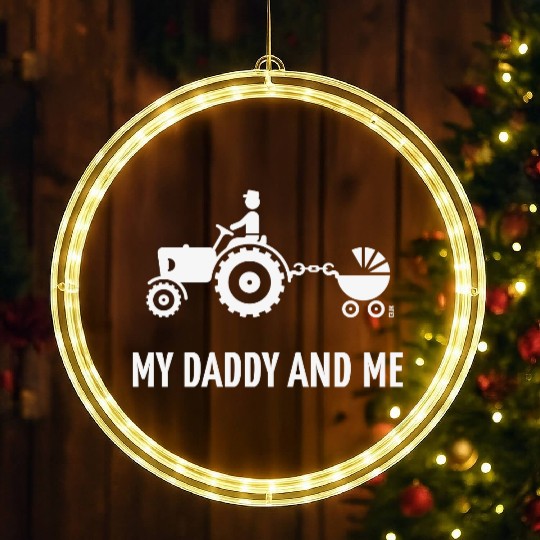 My Daddy And Me (Tractor & Stroller / Buggy / W) LED Christmas Window Lights