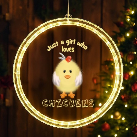 Just A Girl Who Loves Chickens LED Christmas Window Lights